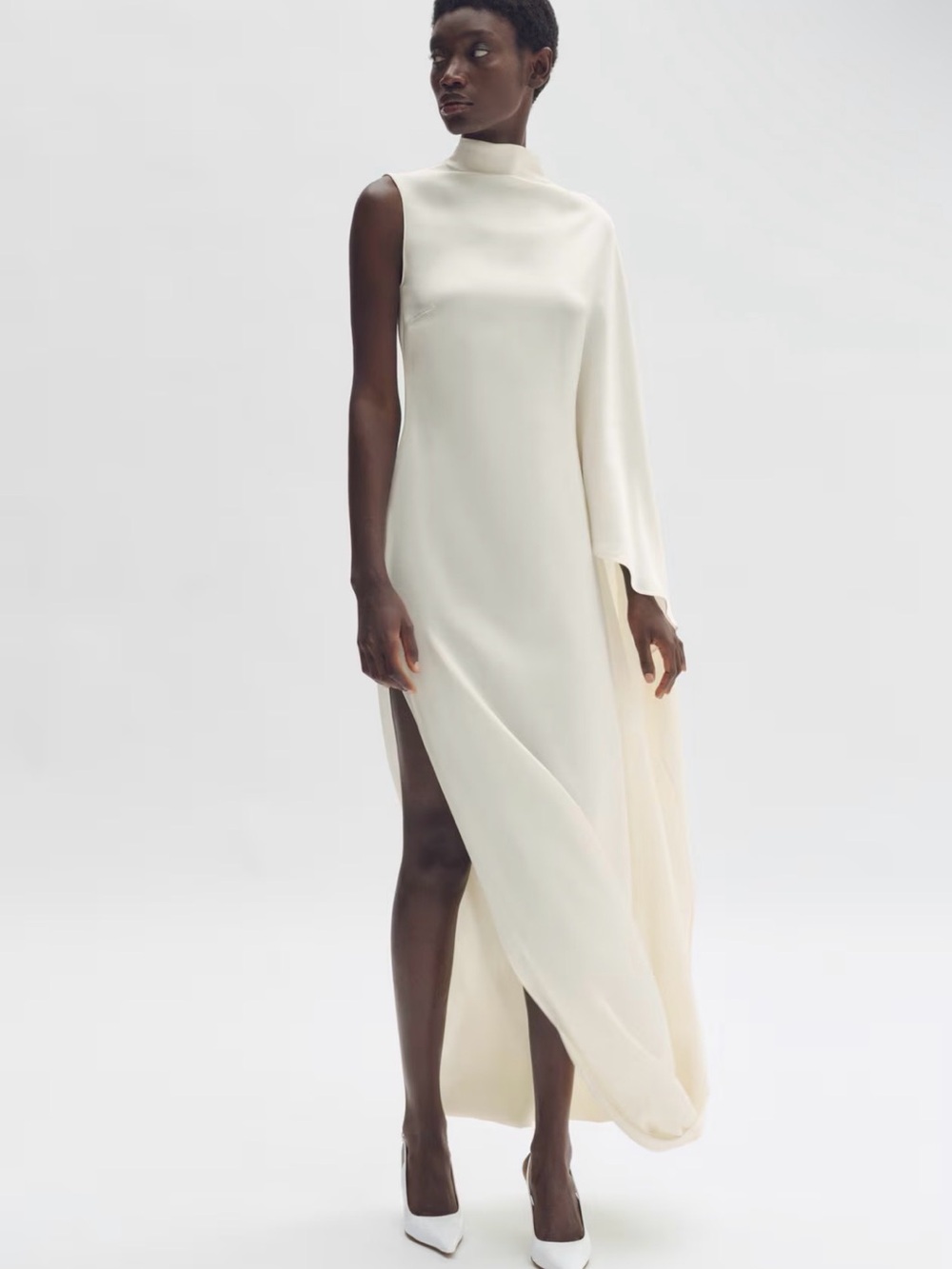 Stella McCartney Cream Asymmetrical One-Shoulder Gown